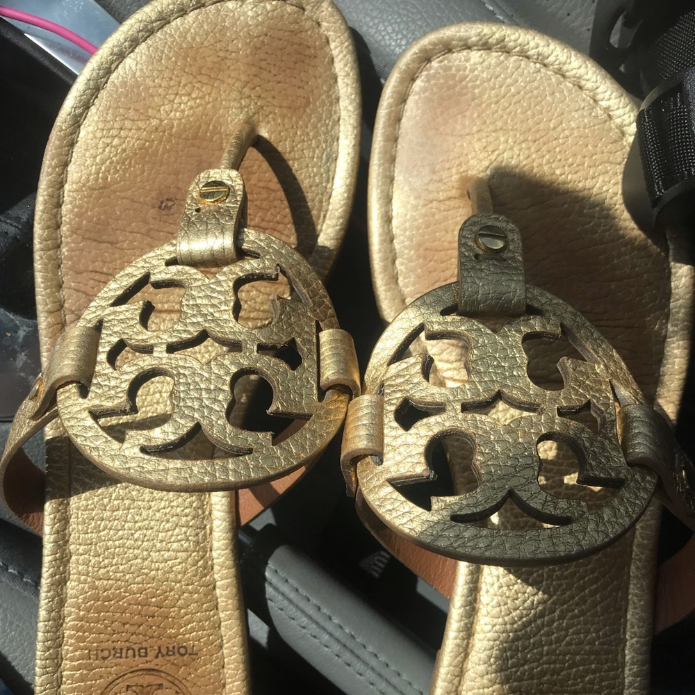 Gold Tory Burch Miller Sandals